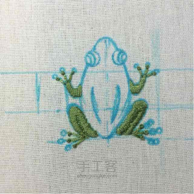 🐸青蛙刺绣挂画🐸 第3步