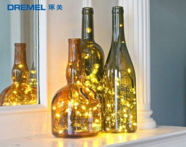 转【琢美智造】瓶子里倒出的光线，DIY创意玻璃瓶灯 第7步