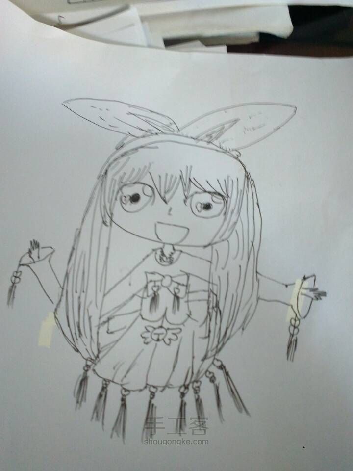 可爱女孩（勾线） 第5步