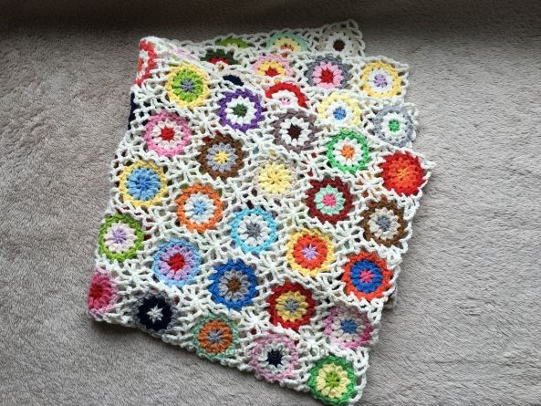 简单毛线编织镂空拼花毯子（详细） 第2步