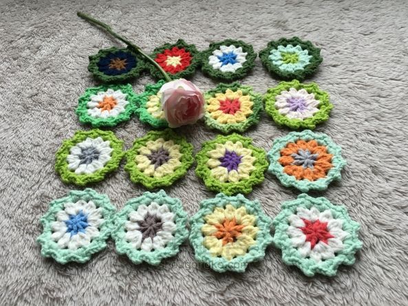 简单毛线编织镂空拼花毯子（详细） 第4步