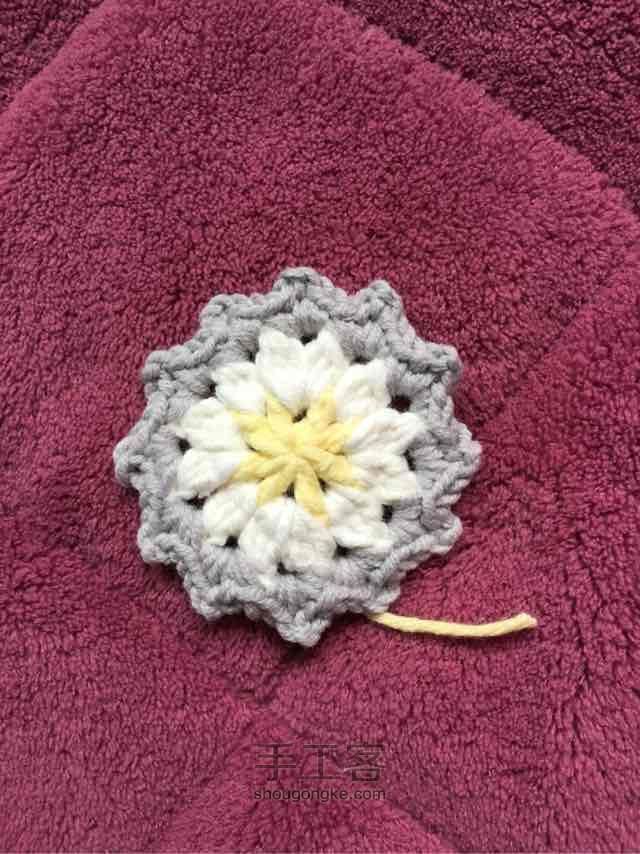 简单毛线编织镂空拼花毯子（详细） 第16步