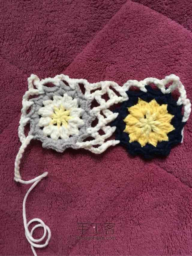简单毛线编织镂空拼花毯子（详细） 第39步
