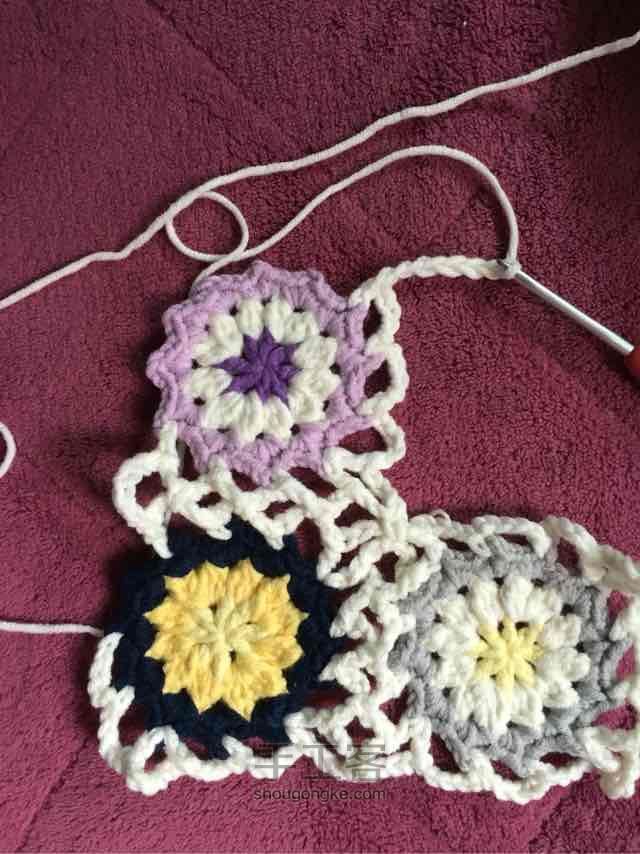 简单毛线编织镂空拼花毯子（详细） 第54步