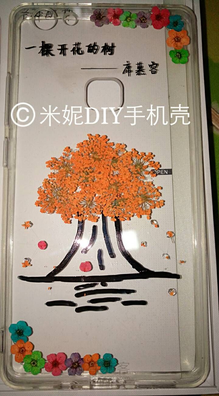 自己动手制作滴胶干花手机壳 第3步