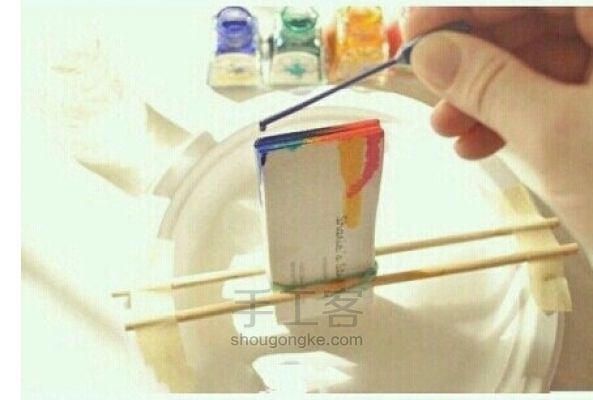 （转载）创意手工名片 用水彩滴画出来的每一张都不同的名片 第8步
