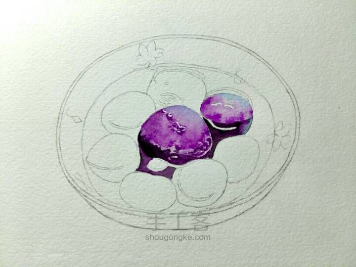 手绘水晶紫薯汤圆 第3步