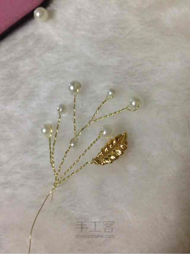 新娘珍珠饰品制作教程--珠钗 第6步