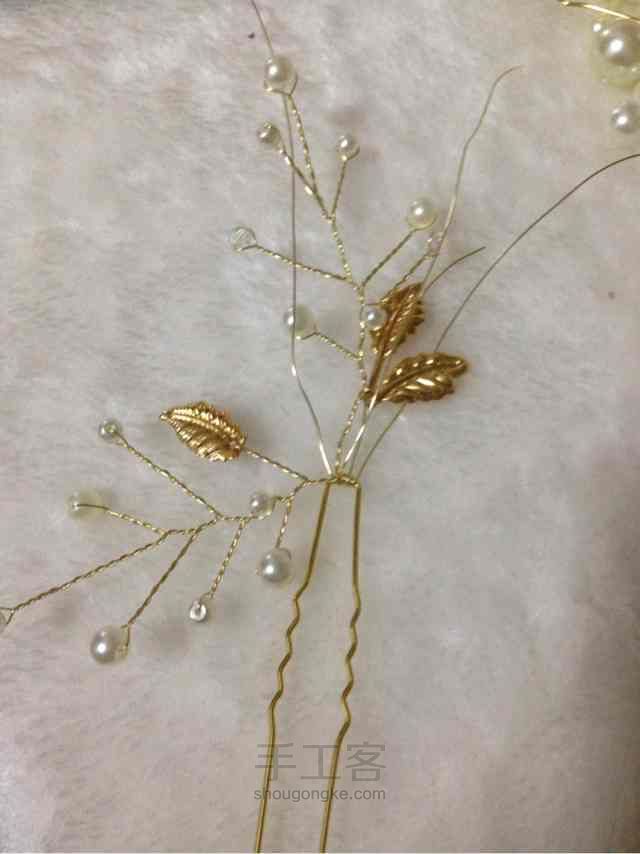 新娘珍珠饰品制作教程--珠钗 第10步