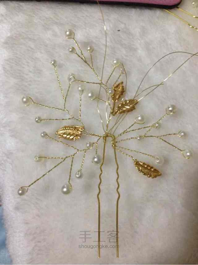 新娘珍珠饰品制作教程--珠钗 第12步