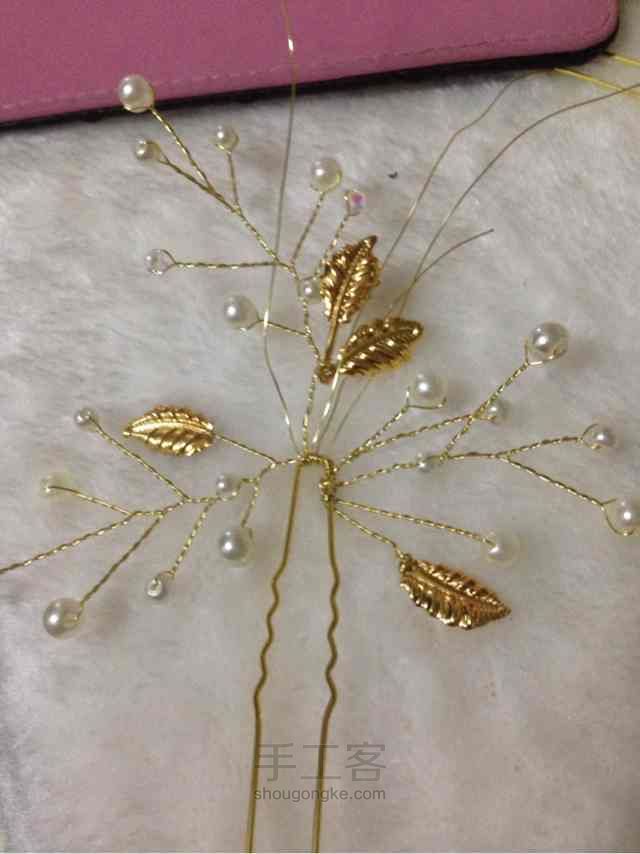 新娘珍珠饰品制作教程--珠钗 第11步