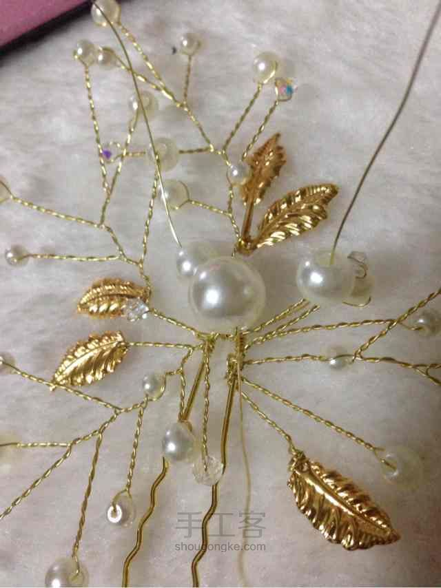 新娘珍珠饰品制作教程--珠钗 第15步