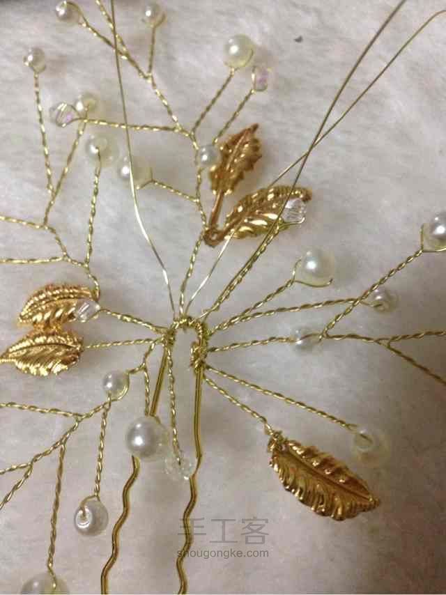 新娘珍珠饰品制作教程--珠钗 第14步