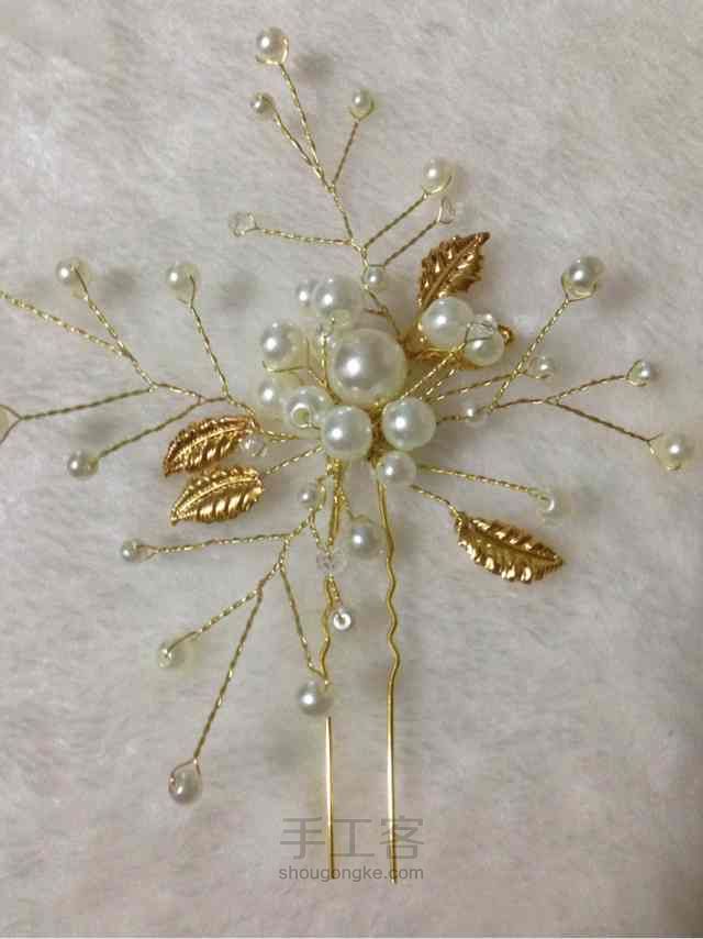 新娘珍珠饰品制作教程--珠钗 第18步