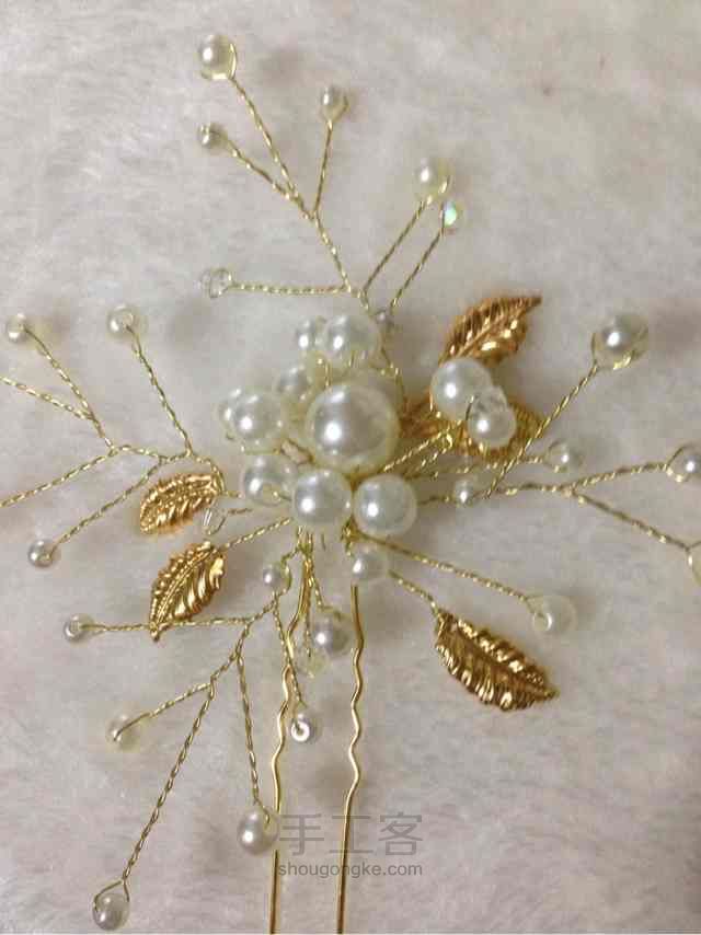 新娘珍珠饰品制作教程--珠钗 第17步