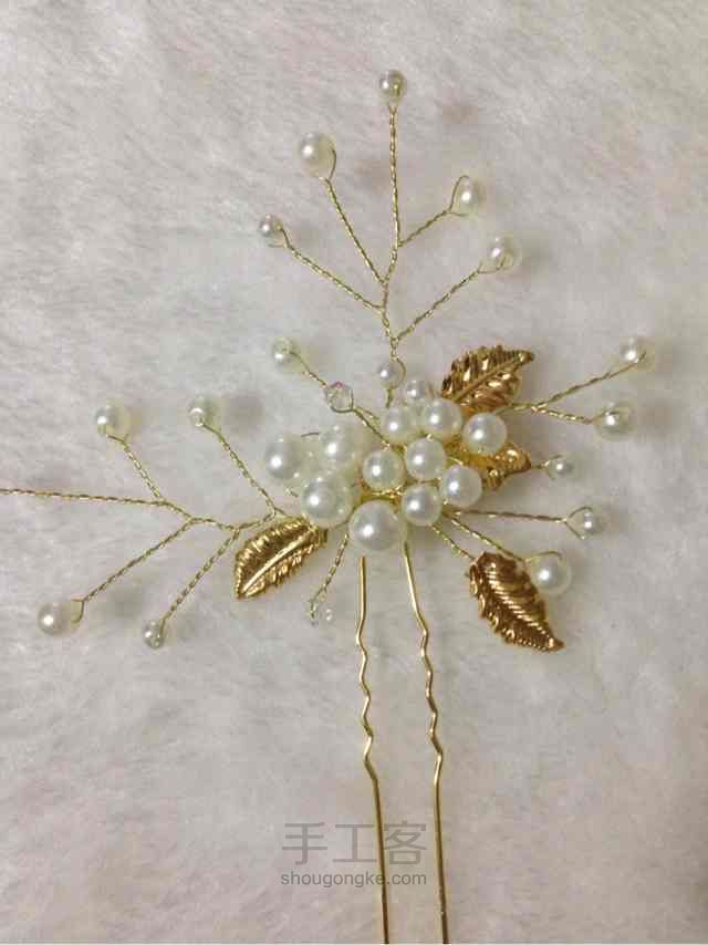 新娘珍珠饰品制作教程--珠钗 第19步