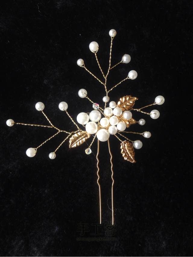 新娘珍珠饰品制作教程--珠钗 第21步