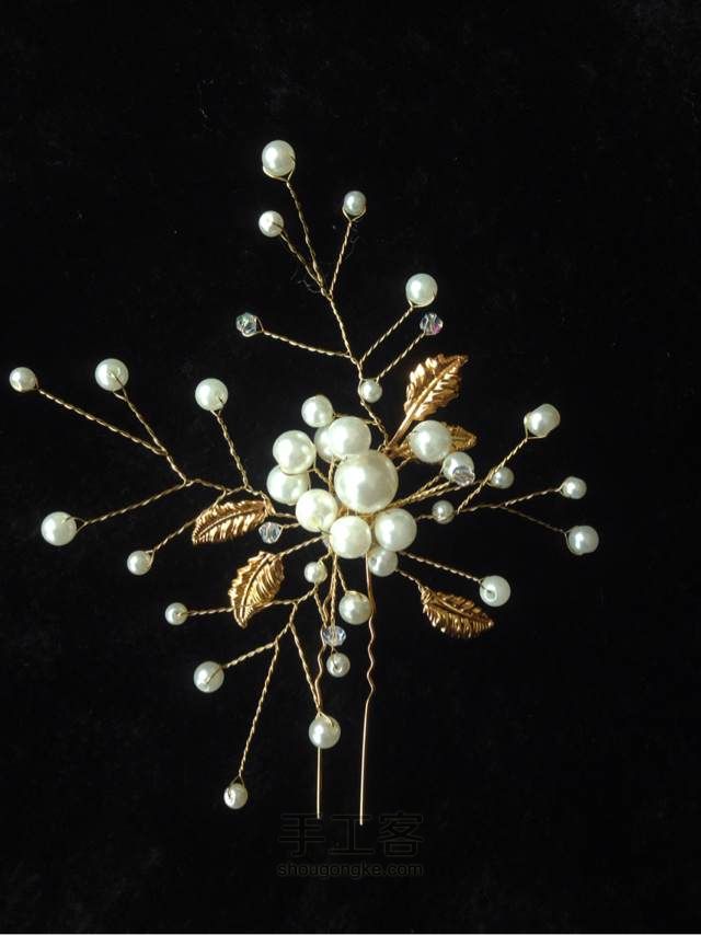 新娘珍珠饰品制作教程--珠钗 第22步