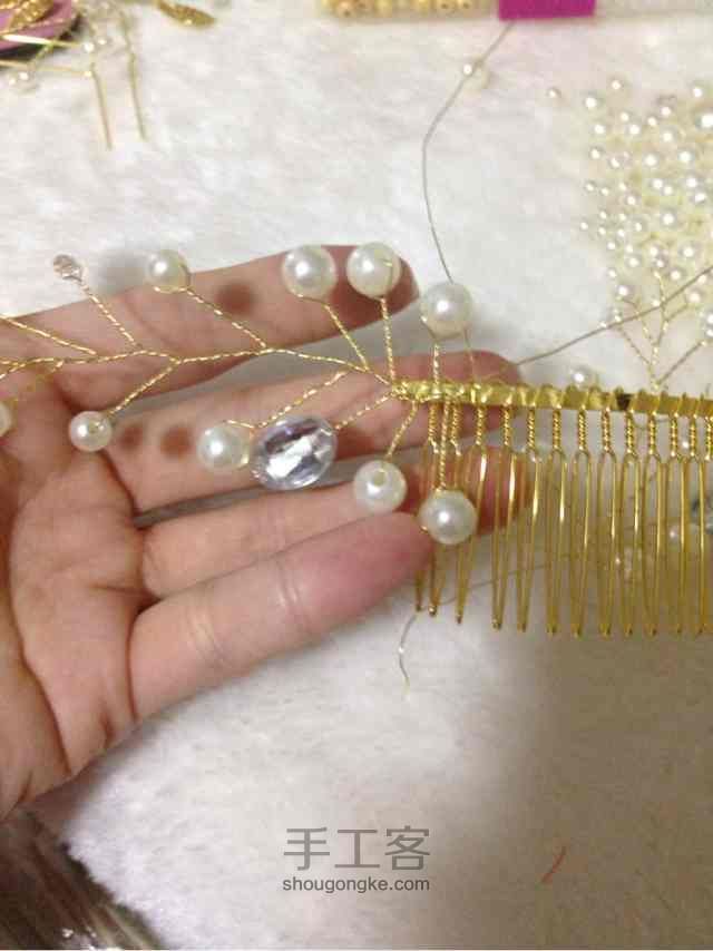 新娘珠饰制作教程—珠钗 第6步