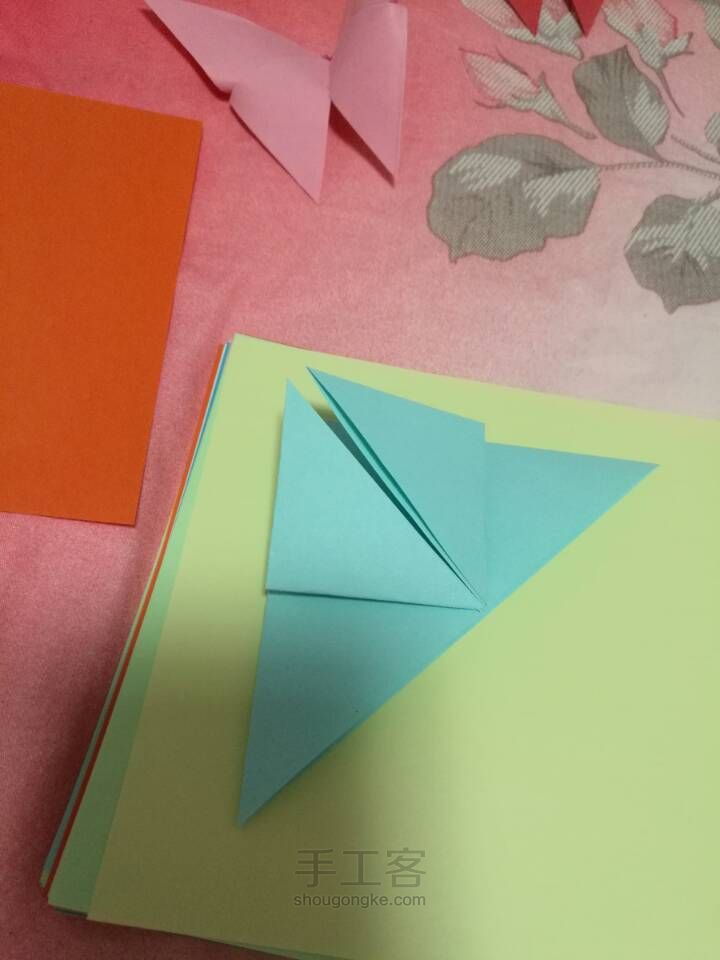 简单的折纸蝴蝶 第5步