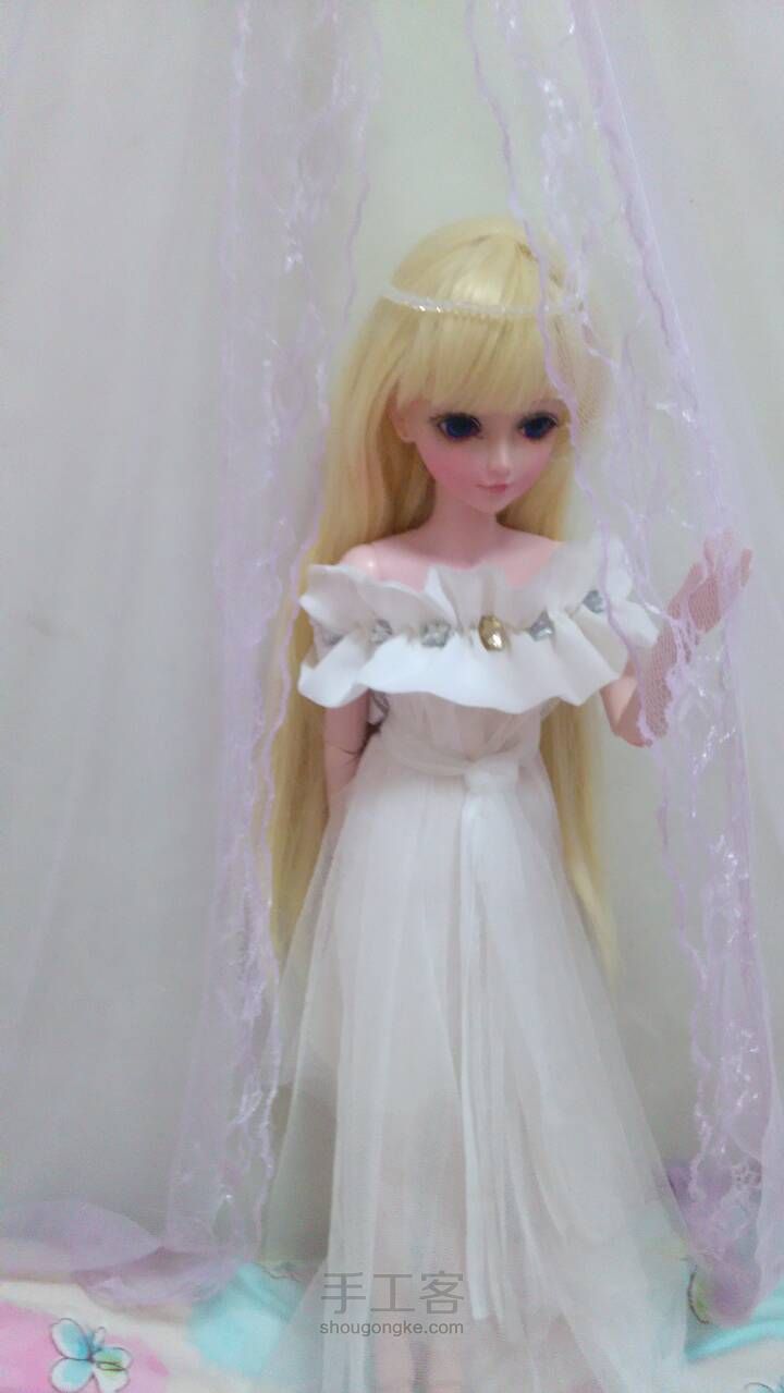 【自制婚纱】3分60厘米bjd，夜萝莉娃娃专定制婚纱 第16步