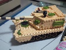 衍纸立体坦克 这件作品没有99式主战坦克好看 不过也是不错的