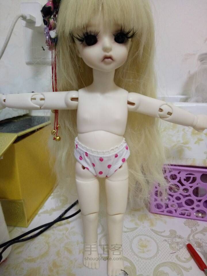 BJD6分和风碎花小和服 第2步