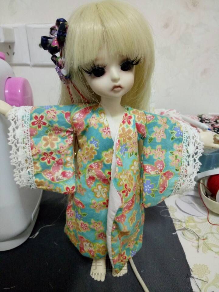 BJD6分和风碎花小和服 第8步