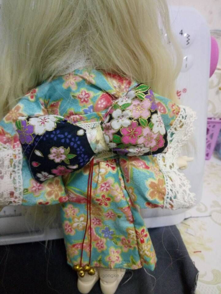 BJD6分和风碎花小和服 第13步