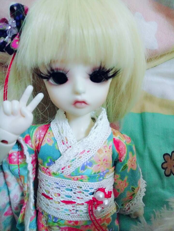 BJD6分和风碎花小和服 第15步