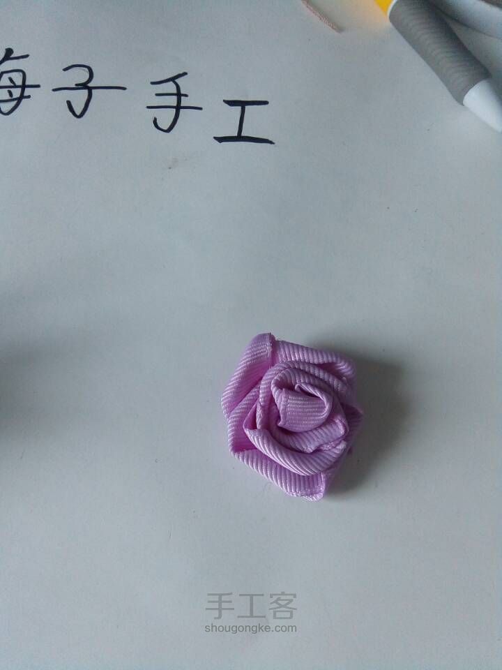 紫色格调的玫瑰花发饰 第8步