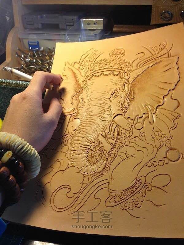 象神挂画（素材来自纹身师手稿） 第6步