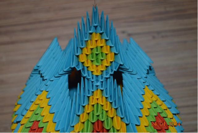 三角插花瓶折纸制作教程【转载】 第66步