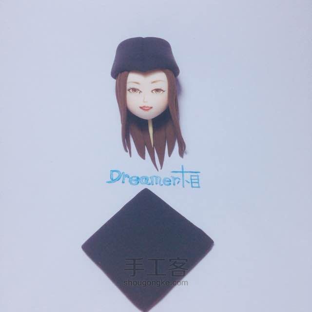 木目粘土教程—学士服人偶 第12步
