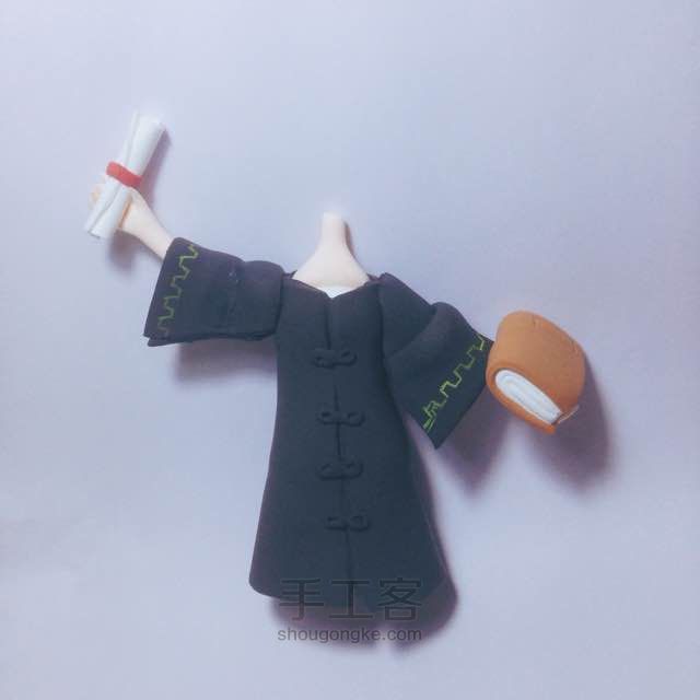 木目粘土教程—学士服人偶 第20步
