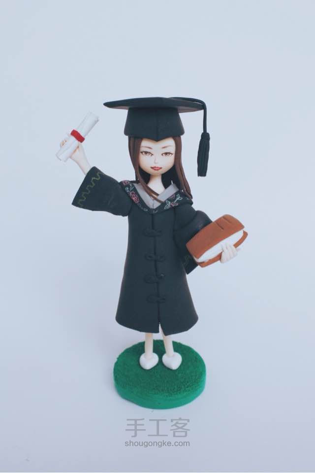 木目粘土教程—学士服人偶 第25步