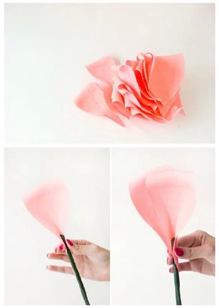 DIY巨型纸玫瑰 第3步