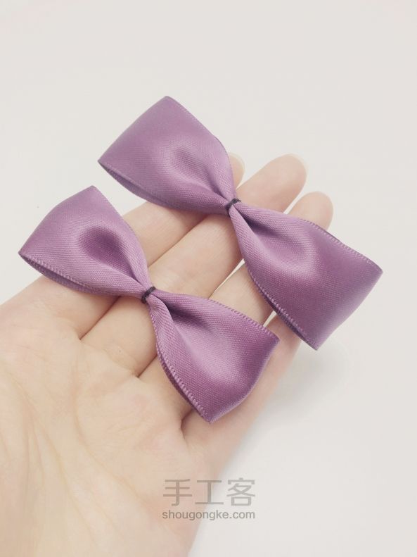 小珍珠紫色发饰制作教程 第6步