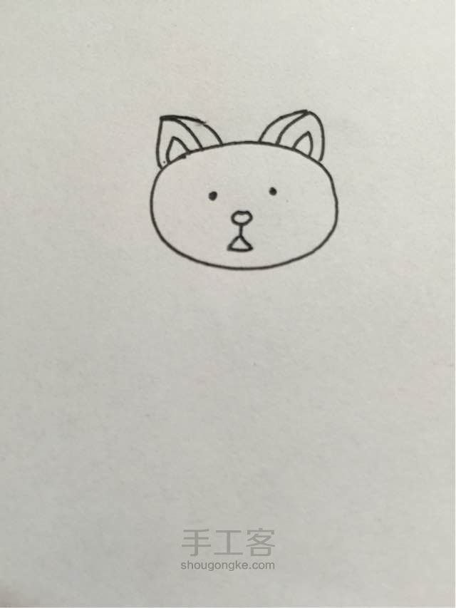 简笔猫🐱画法 第4步