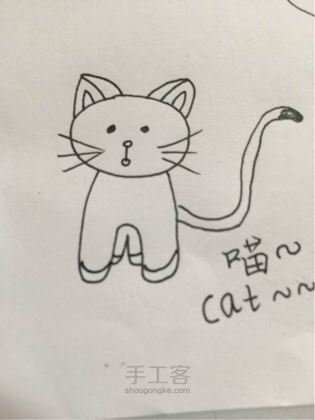 简笔猫🐱画法 第1步