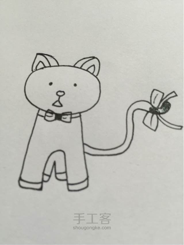 简笔猫🐱画法 第7步