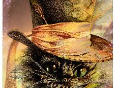 看了《爱丽丝梦游仙境》最喜欢飘来飘去的柴郡猫，还有它的大眼睛和诡异的笑容！不过想完全画出柴郡猫的特点还有点不容易呢！我觉得我的这个像“张飞猫”😏😏😏
