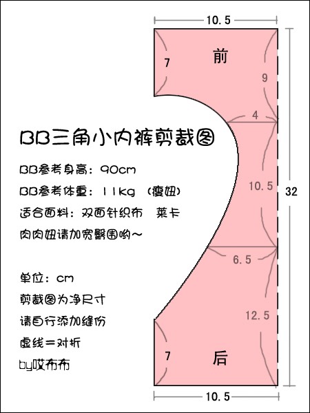 t恤改造一片式小内裤宝宝尿裤 旧物改造 第17步