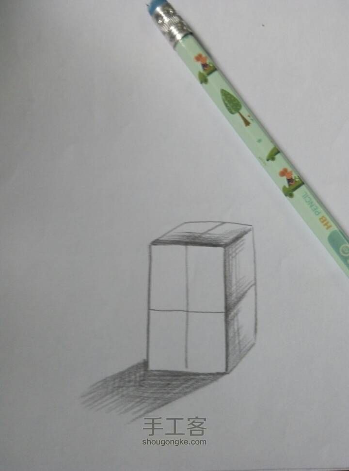 小惠老师教你画简单立体3d方块 第4步