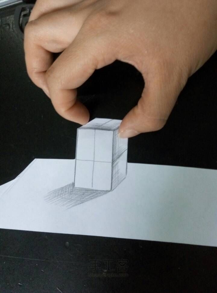 小惠老师教你画简单立体3d方块 第7步