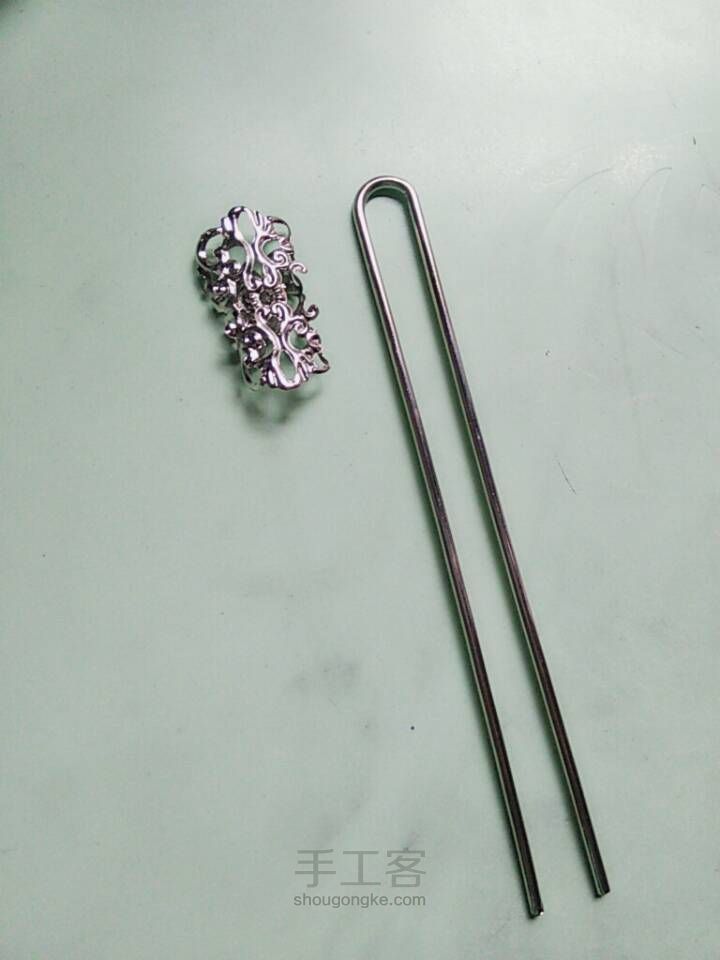 月牙流苏古风发簪制作唯美发饰详细教程 第3步