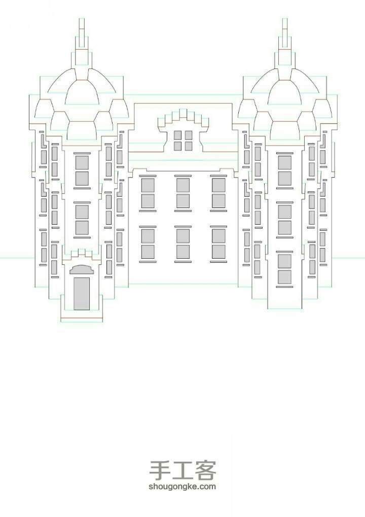 建筑类纸雕 第7步
