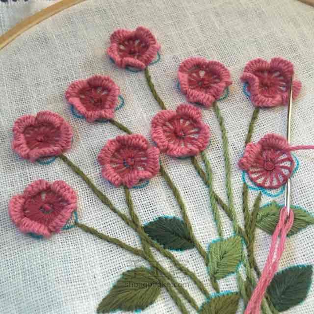 野蔷薇🌺刺绣 第5步