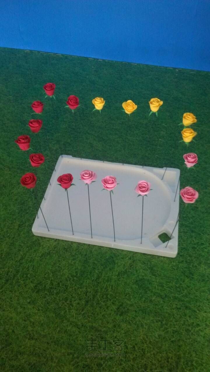 粘土玫瑰花束 第12步