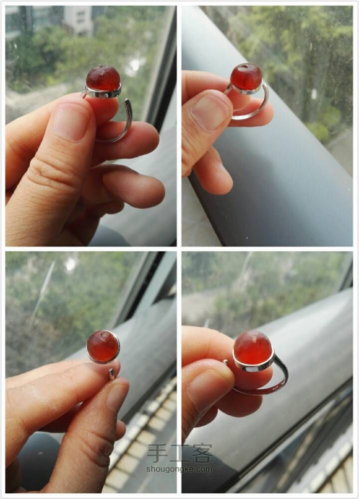 琥珀戒指耳钉 第4步